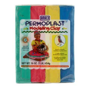 Amaco Permoplast&#174; Modeling Clay, Assorted, 1 lb.