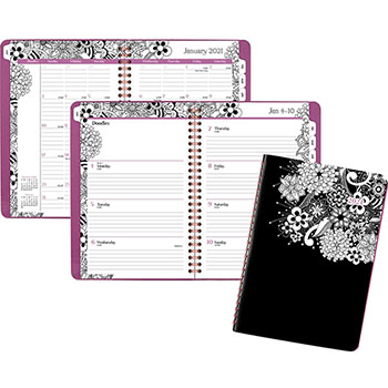 AT-A-GLANCE Floradoodle Desk Weekly/Monthly Planner, 6 1/2&quot; x 8 7/8&quot;, 2022