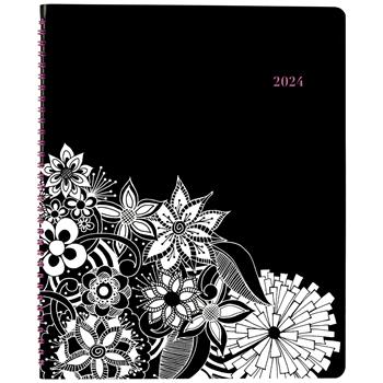 AT-A-GLANCE Professional Weekly/Monthly Planner, 13 Month, 9-3/8&quot; x 11-3/8&quot;, Floradoodle, Jan 2024 - Jan 2025