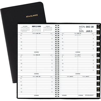 AT-A-GLANCE Compact Weekly Appointment Book, 3 1/4&quot; x 6 1/4&quot;, Black, 2023