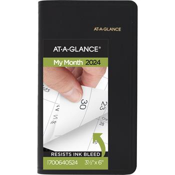 AT-A-GLANCE Pocket-Size Monthly Planner, 3 5/8 in x 6 1/8 in, White, 2024
