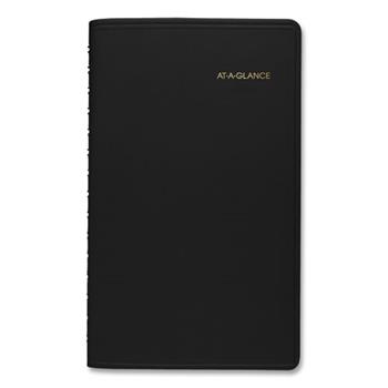 AT-A-GLANCE Weekly Appointment Book Ruled for Hourly Appointments, 4 7/8 in x 8 in, Black, 2024