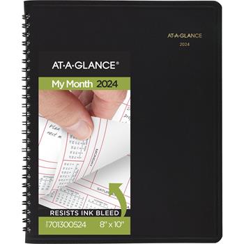 AT-A-GLANCE Monthly Planner, Business Week Format, 12 Month, 8&quot; x 10&quot;, White, Jan 2024 - Dec 2024