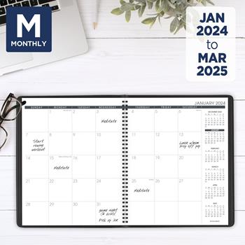 AT-A-GLANCE Recycled Monthly Planner, 9&quot; x 11&quot;, Black, 2023
