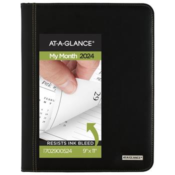 AT-A-GLANCE Executive Monthly Padfolio, 9 in x 11 in, White, 2024