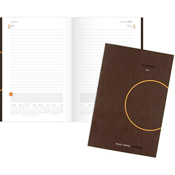AT-A-GLANCE One-Day-Per-Page Planning Notebook, 6&quot; x 9&quot;, Dark Gray/Orange, 2023