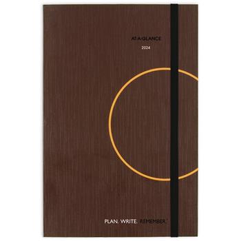 AT-A-GLANCE One-Day-Per-Page Planning Notebook, 6 in x 9 in, Dark Gray/Orange, 2024