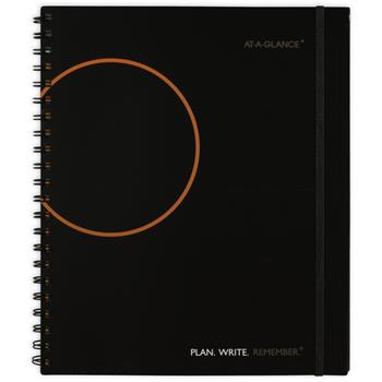 AT-A-GLANCE Plan. Write. Remember. Notebook with Reference Calendar, 9 3/16 in x 11 in, Black, 2024
