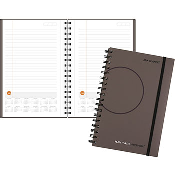 AT-A-GLANCE Plan. Write. Remember. Planning Notebook with Reference Calendar, 6&quot; x 9&quot;, Gray, 2023