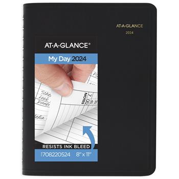 AT-A-GLANCE Four-Person Group Daily Appointment Book, 12 Month, 8&quot; x 10-7/8&quot;, White, Jan 2024 - Dec 2024