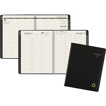 AT-A-GLANCE Recycled Weekly/Monthly Classic Appointment Book, 8 1/4&quot; x 10 7/8&quot;, Black, 2023