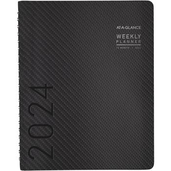 AT-A-GLANCE Contemporary Weekly/Monthly Planner, Column, 8 1/4 in x 10 7/8 in, Graphite Cover, 2024