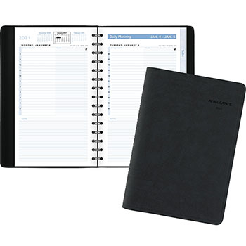 AT-A-GLANCE The Action Planner Daily Appointment Book, 4 3/4&quot; x 8&quot;, Black, 2022