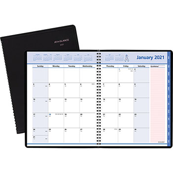 AT-A-GLANCE QuickNotes Special Edition Monthly Planner, 8 1/4&quot; x 10 7/8&quot;, Black/Pink, 2023
