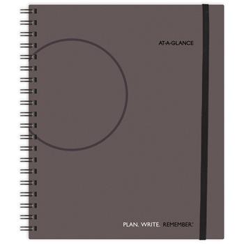 AT-A-GLANCE Planning Notebook Two Days Per Page, 9 3/16 x 11, Gray, 2024