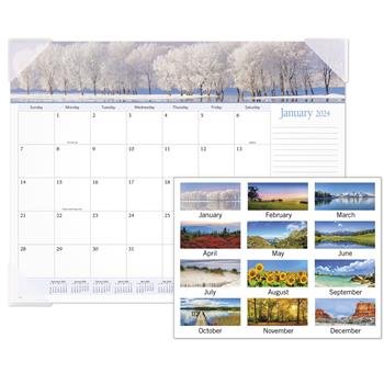 AT-A-GLANCE Landscape Panoramic Desk Pad, 22 in x 17 in, Landscapes, 2024