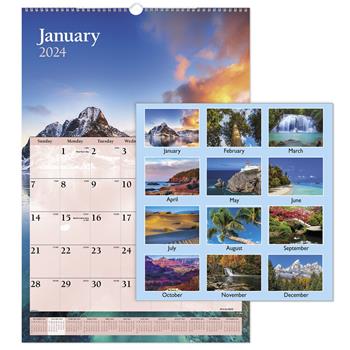 AT-A-GLANCE Scenic Monthly Wall Calendar, 15 1/2 in x 22 3/4 in, 2024