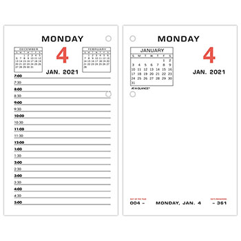 AT-A-GLANCE Two-Color Desk Calendar Refill, 3 1/2&quot; x 6&quot;, 2023