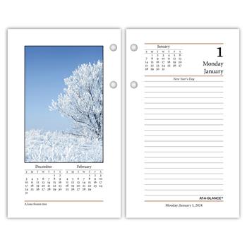 AT-A-GLANCE Desk Calendar Refill, 12 Month, 3-1/2&quot; x 6&quot;, Photographic, Jan 2024 - Dec 2024