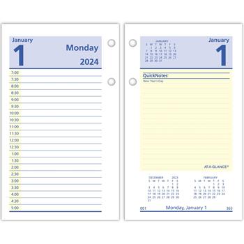 AT-A-GLANCE QuickNotes Desk Calendar Refill, 3 1/2 in x 6 in, 2024