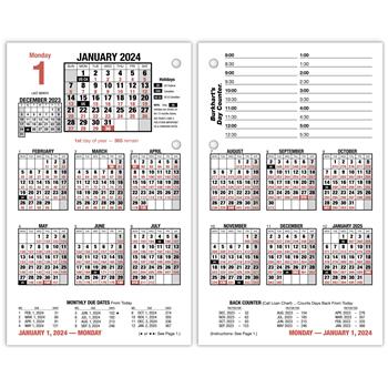 AT-A-GLANCE Burkhart&#39;s Day Counter Desk Calendar Refill, 4 1/2 in x 7 3/8 in, White, 2024