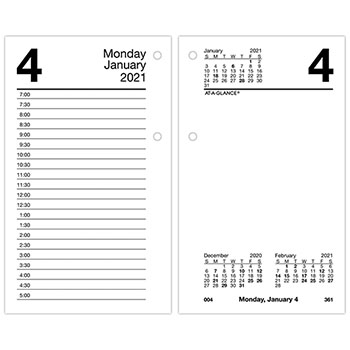 AT-A-GLANCE&#174; Desk Calendar Refill, 3 1/2&quot; x 6&quot;, White, 2022