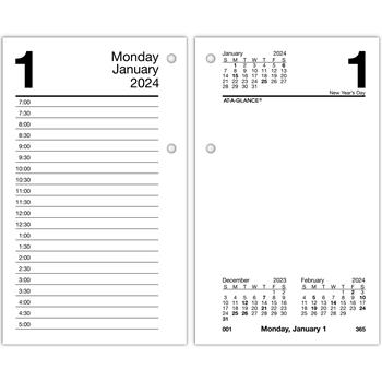 AT-A-GLANCE Recycled Desk Calendar Refill, 3 1/2 in x 6 in, White, 2024
