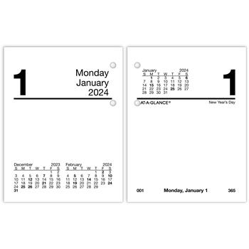 AT-A-GLANCE Compact Desk Calendar Refill, 3&quot; x 3 3/4&quot;, White, 2023