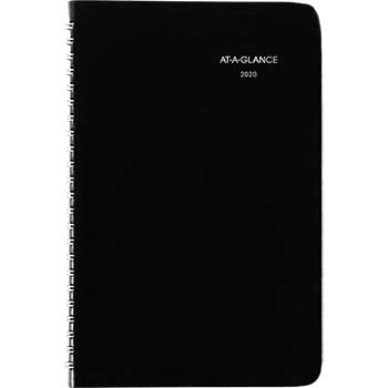 AT-A-GLANCE DayMinder Block Format Weekly Appointment Book w/Contacts Section, 4 7/8&quot; x 8&quot;, Black, 2023