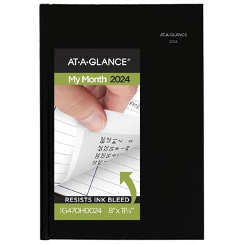 AT-A-GLANCE DayMinder Hard-Cover Monthly Planner, 14 Month, 7-7/8&quot; x 11-7/8&quot;, Black, Dec 2023 - Jan 2025