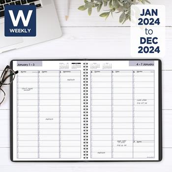 AT-A-GLANCE DayMinder Weekly Appointment Book, 8&quot; x 11&quot;, Black, 2023