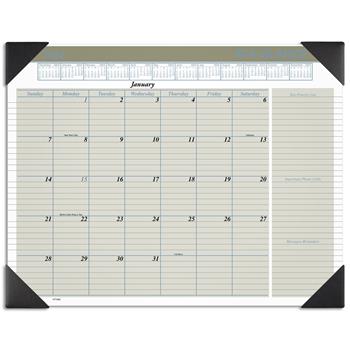 AT-A-GLANCE Executive Monthly Desk Pad Calendar, 22 in x 17 in, Buff, 2024
