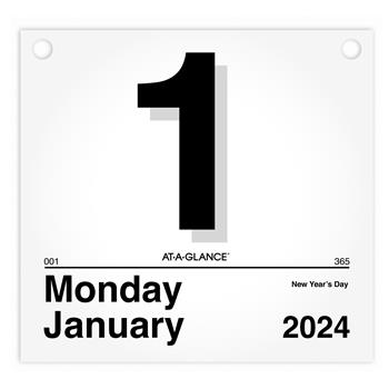 AT-A-GLANCE Today Is Daily Wall Calendar Refill, 12 Month, 8-1/2&quot; x 8&quot;, White, Jan 2024 - Dec 2024