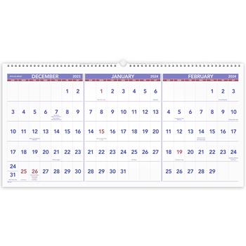 AT-A-GLANCE Horizontal-Format Three-Month Reference Wall Calendar, 23 1/2 x 12, 2022-2023