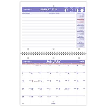 AT-A-GLANCE Wirebound Monthly Desk/Wall Calendar, 11&quot; x 8 1/2&quot;, 2023