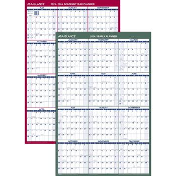 AT-A-GLANCE Vertical Erasable Wall Planner, 24 x 36, 2023-2024