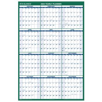 AT-A-GLANCE Vertical Erasable Wall Planner, 32 in x 48 in, 2024