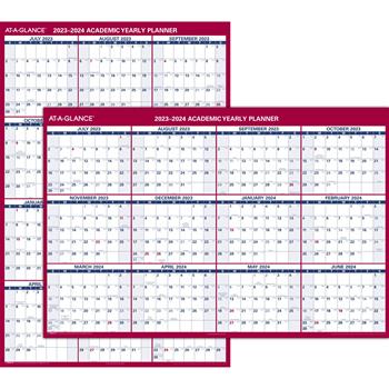 AT-A-GLANCE Vertical/Horizontal Academic Erasable Wall Calendar, 12 Months, July Start, Reversible, 32&quot; x 48&quot;, 2023-2024