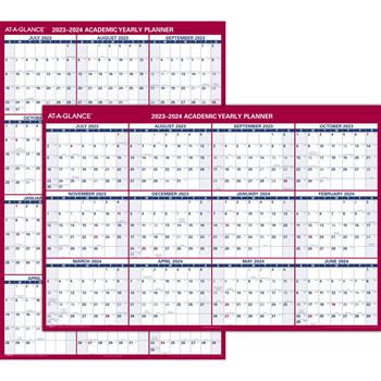 Erasable Wall Calendar 2023 At-A-Glance Vertical/Horizontal Academic Erasable Wall Calendar, 12 Months,  July Start, Reversible, 32" X 48", 2022-2023 - Wb Mason