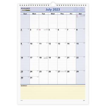 AT-A-GLANCE QuickNotes Wall Calendar, 12 x 17, 2023-2024