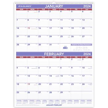 AT-A-GLANCE Two-Month Wall Calendar, 22 in x 29 in, 2024