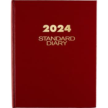 AT-A-GLANCE Standard Daily Diary, Recycled, Red, 7 1/2 in x 9 7/16 in, 2024