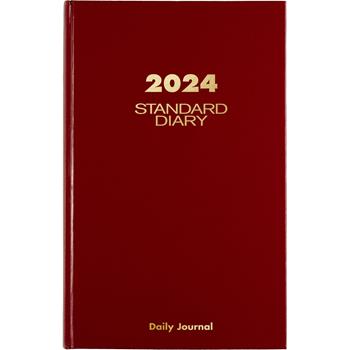 AT-A-GLANCE Standard Diary Recycled Daily Journal, Red, 7 11/16 in x 12 1/8 in, 2024