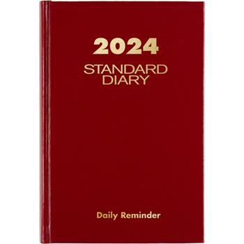 AT-A-GLANCE Standard Diary Recycled Daily Reminder, Red, 5 in x 7 1/2 in, 2024