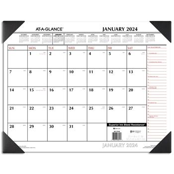 AT-A-GLANCE Two-Color Monthly Desk Pad Calendar, 22&quot; x 17&quot;, 2022