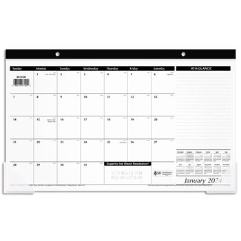 AT-A-GLANCE Compact Desk Pad, 17 3/4&quot; x 10 7/8&quot;, White, 2022