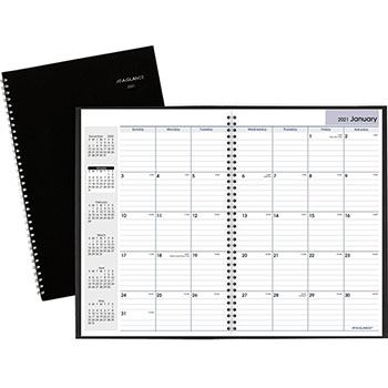 AT-A-GLANCE DayMinder Monthly Planner, 7 7/8&quot; x 11 7/8&quot;, Black Two-Piece Cover, 2022-2023
