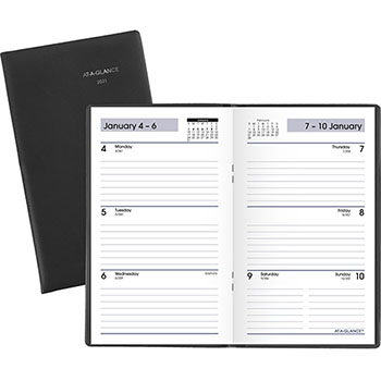 AT-A-GLANCE DayMinder Weekly Pocket Planner, 3 1/2&quot; x 6 3/16&quot;, Black, 2022