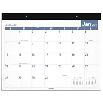 AT-A-GLANCE Easy-to-Read Monthly Desk Pad, 22 in x 17 in, Easy-to-Read, 2024