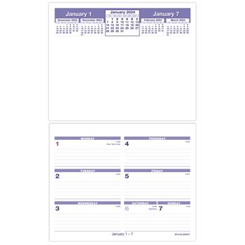 AT-A-GLANCE Flip-A-Week Desk Calendar Refill, 12 Month, 5-5/8&quot; x 7&quot;, White, Jan 2024 - Dec 2024